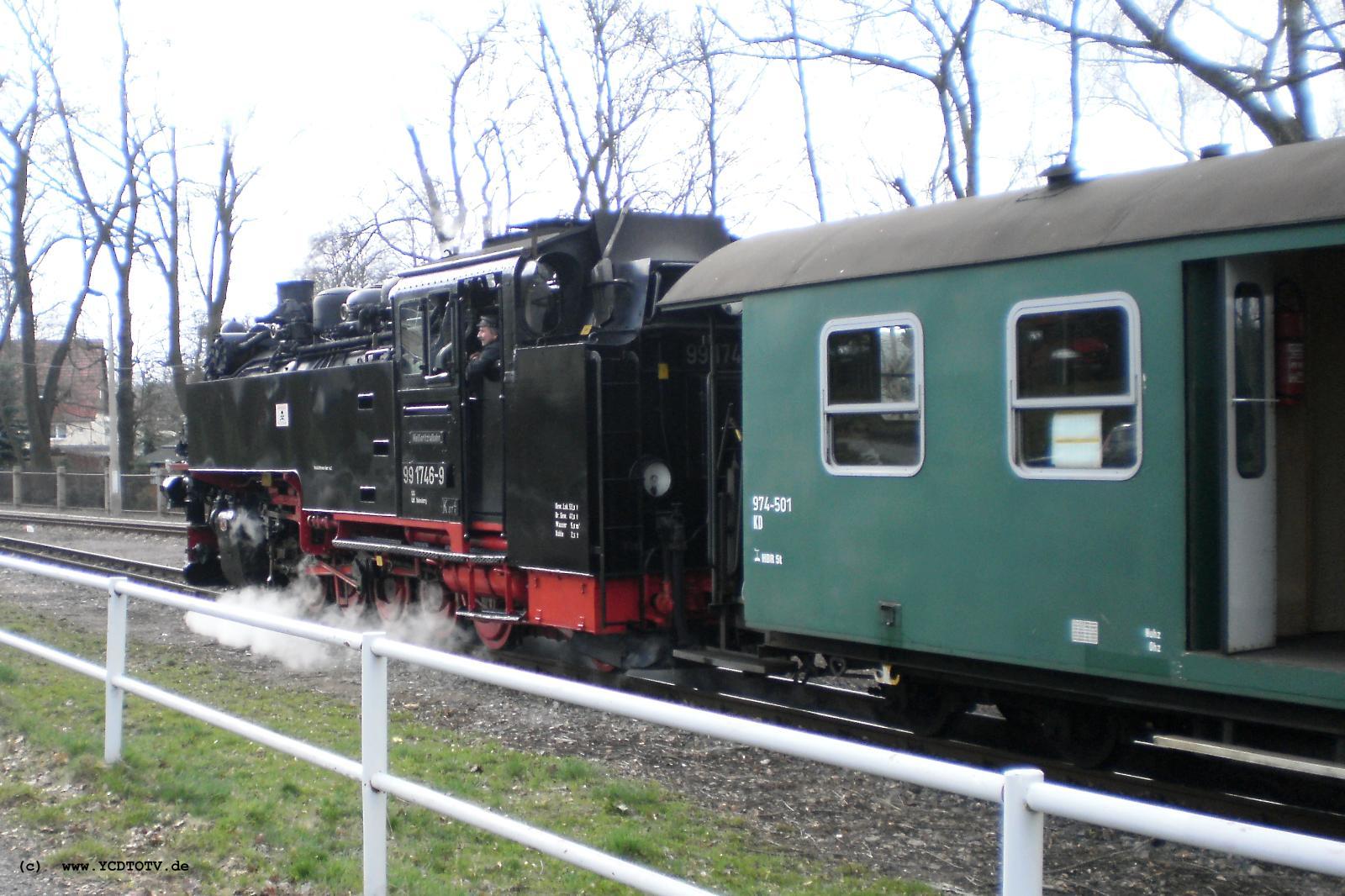 Bahnhof Malter 001.04.2010 Ankunft 99 1746-9 