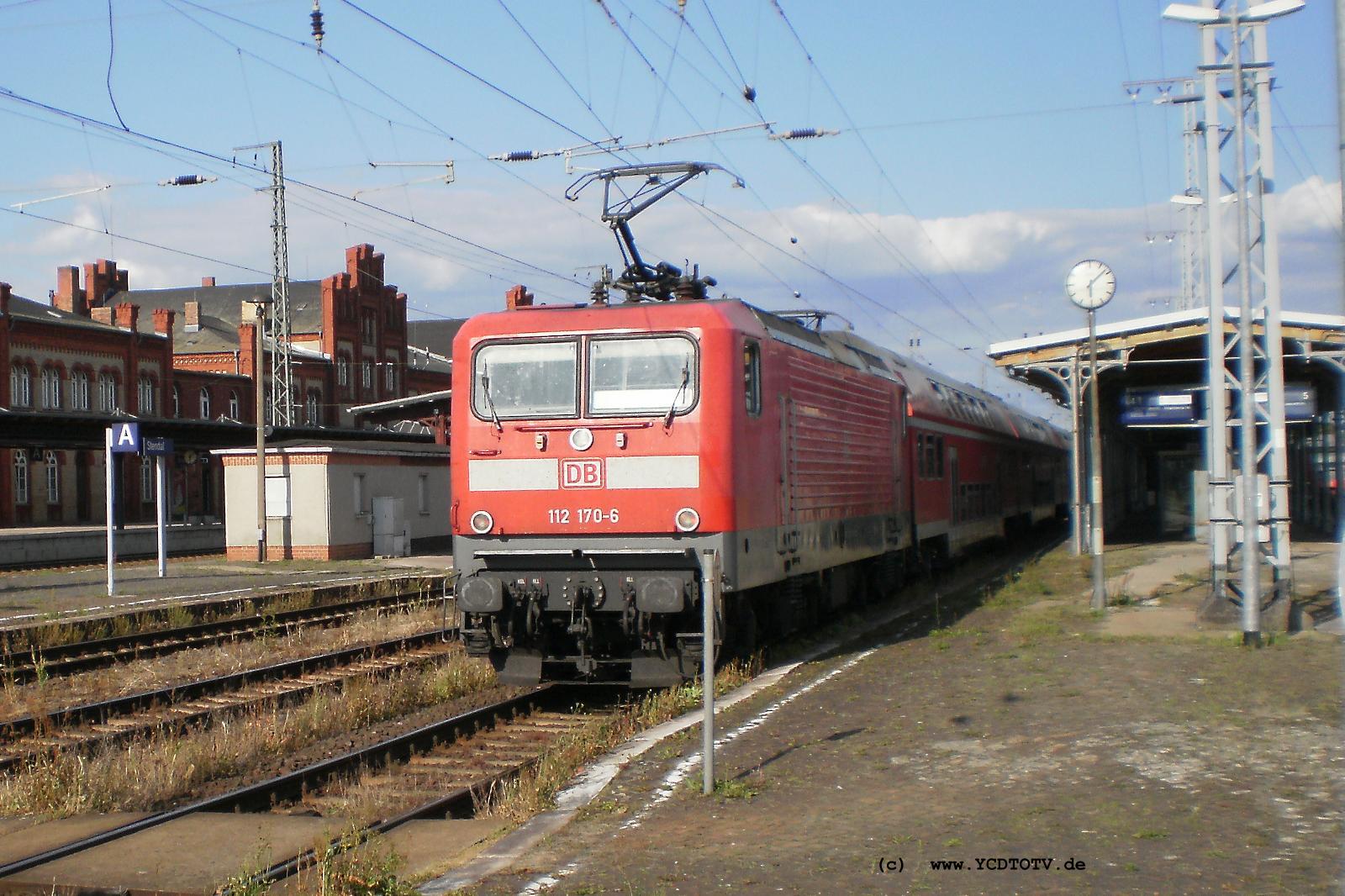 Bahnhof Stendal 23.06.2010, 112 170-6