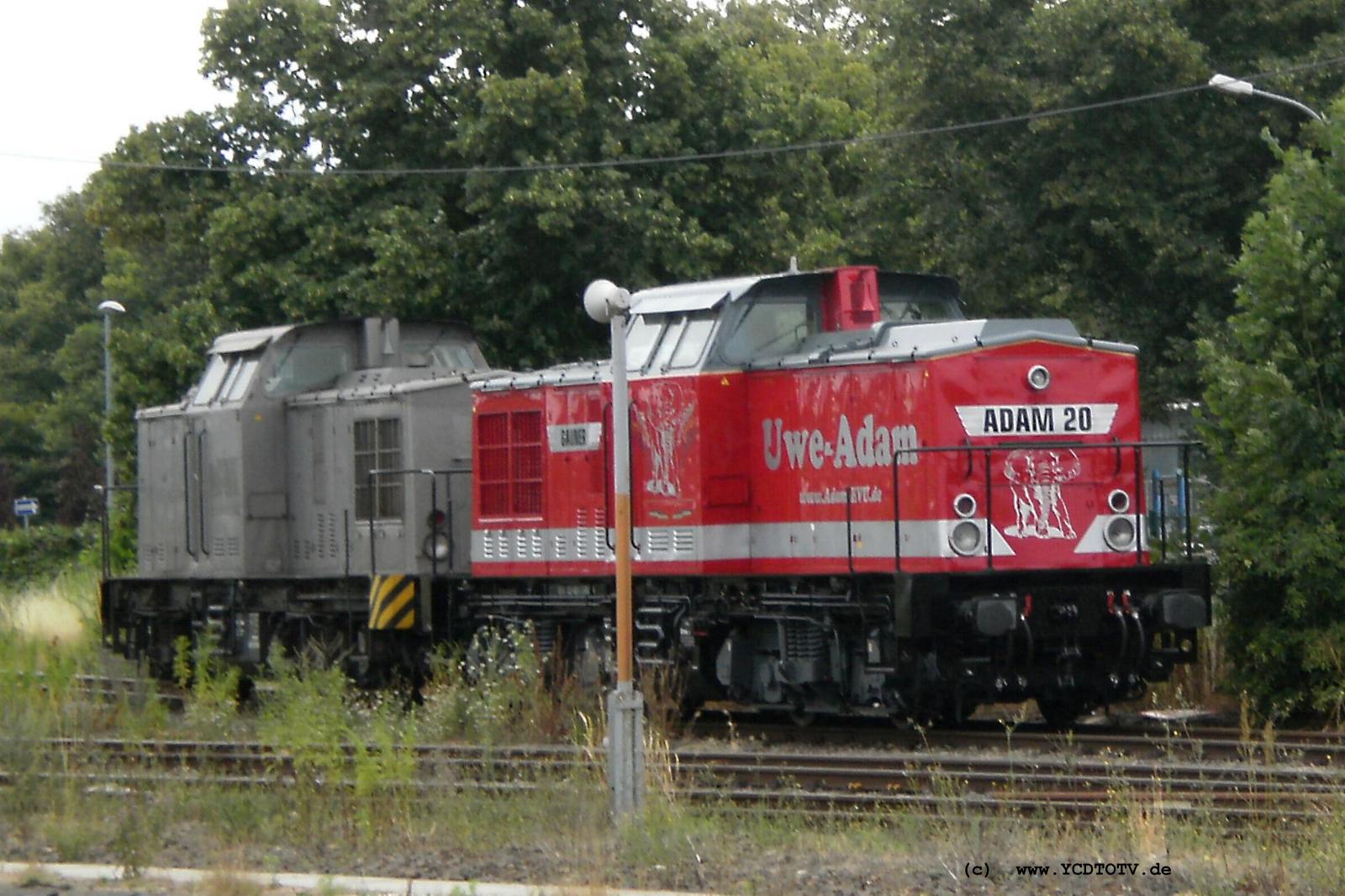 Bahnhof Stendal 25.07.2010, ADAM 20 und 206 354-2 und 206 354-2 